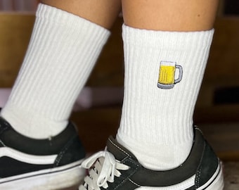 Socken bestickt | Bierkrug Icon