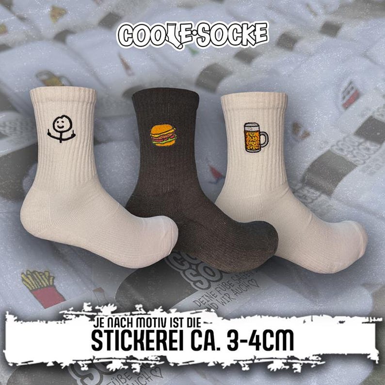 Socken bestickt | Cool Dads Club Icon 93 | für Sie, Ihn, Kinder | Gr. 27-50 | Baumwolle | Schwarz & Weiß | Schönes Geschenk Papa, Vatertag Bild 6