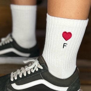 Socks Personalized Embroidery | for him and her | Gr. 35-50 | Black+white | Nice gift anniversary, Valentine's Day, partner