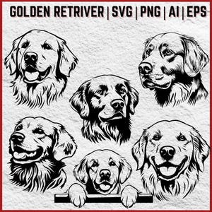 Golden Retriever SVG Bundle Dog Lover Clipart (Instant Download)