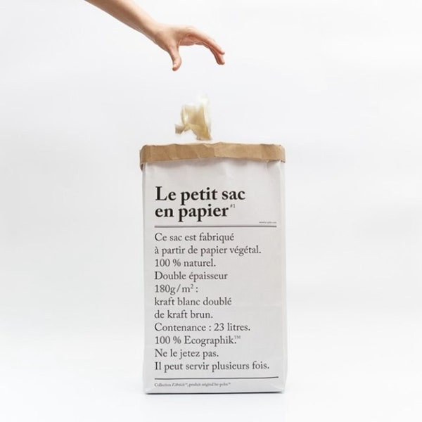 Le Sac En Papier "The Paper Bag" Storage 23/33L Storage Bag Kraft Paper