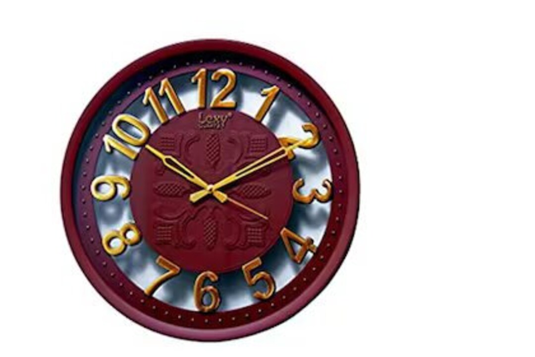 LEXY Gold Round Plastic Analog Wall Clock for Home/office 15 Etsy