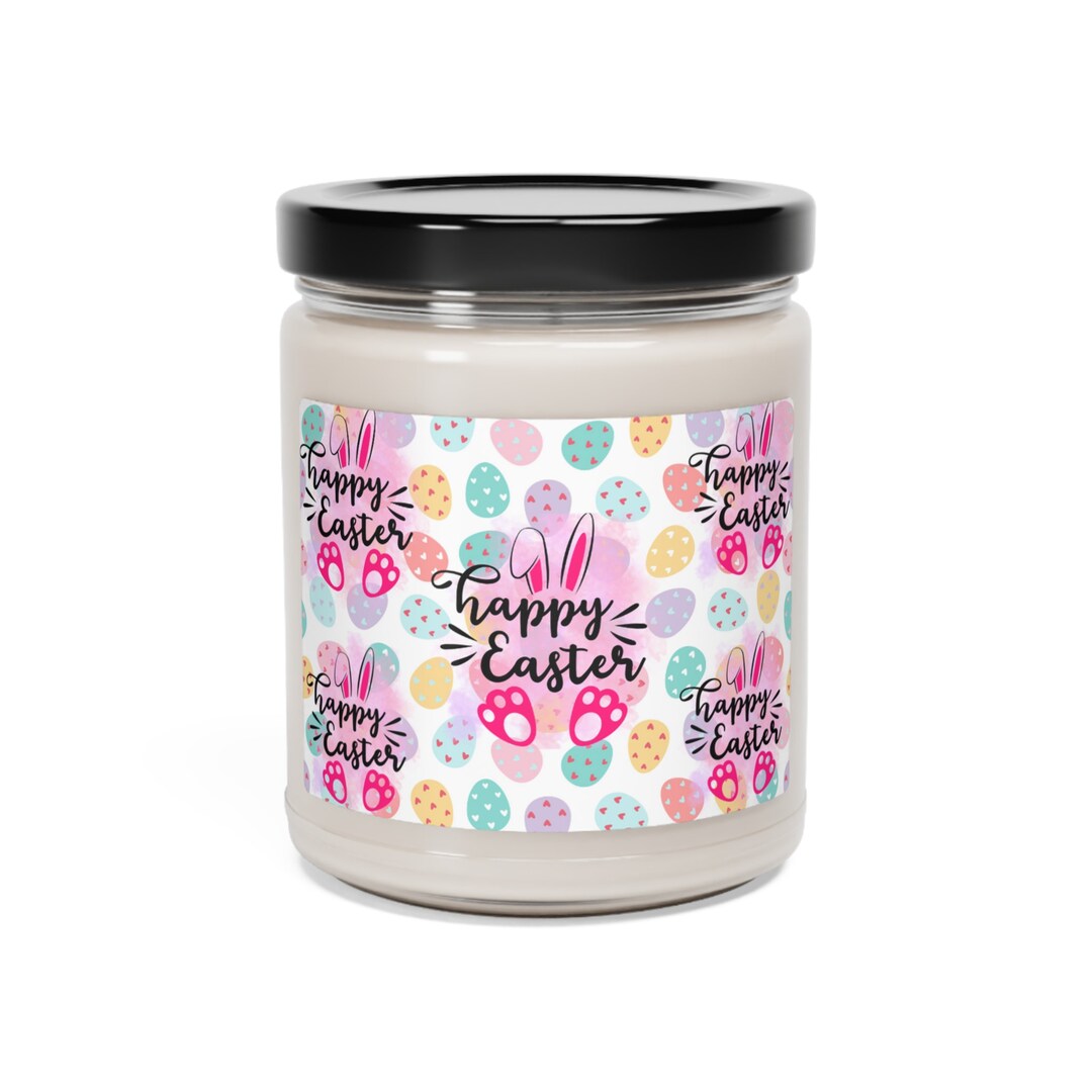 Easter Floral Egg Candles Set of 2 – Decorative Spring Gift, Bunny Egg Candle Set, Easter Home Decor main image 1