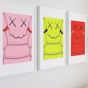 Kaws poster, Kaws print, Kaws wall art Kaws poster set of 3 Kaws art Hypebeast decor, Silver kaws poster, Kaws gift poster, digital download