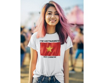 Je suis vietnamienne pas chinoise T-shirt personnalisé cadeau amusant cadeau pour elle chemise cadeau pour lui anniversaire