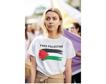 CHEMISE PALESTINE GRATUITE - Soutenir la Palestine - Arrêtez la guerre T-shirt Palestine Chemise unisexe Drapeau palestinien gratuit Solidarité avec la Palestine, Gaza