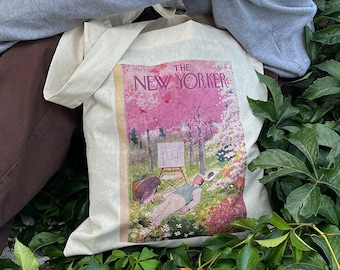 New Yorker Aesthetic Tragetasche, Einkaufstasche mit Reißverschluss, Henkeltasche mit Muster, Taschen für Frauen, Weihnachtsgeschenk