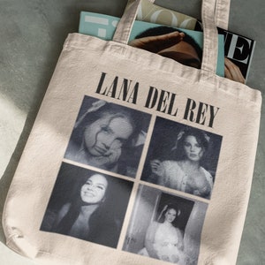 Lana Del Rey Collage Tote Bag, Lana Merch, Tote Bag with Zipper, Aesthetic Gift