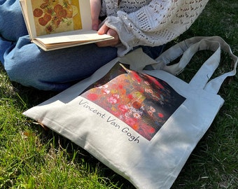 Van Gogh Floral Einkaufstasche: Markttasche aus Baumwolle