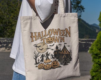 Halloween Tragetasche: Gruselige Gothic Tragetasche aus Canvas