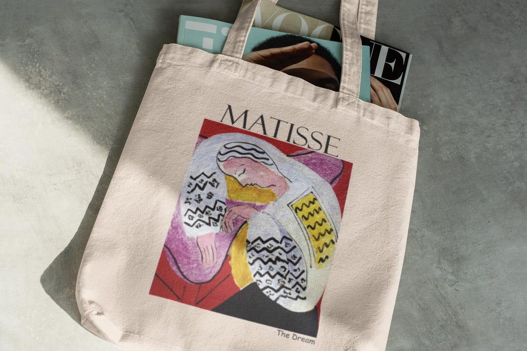 MUSÉE MATISSE アートトートバッグ Matisse Inspired Tote Bag With Zipper Minimalist Art Canvas