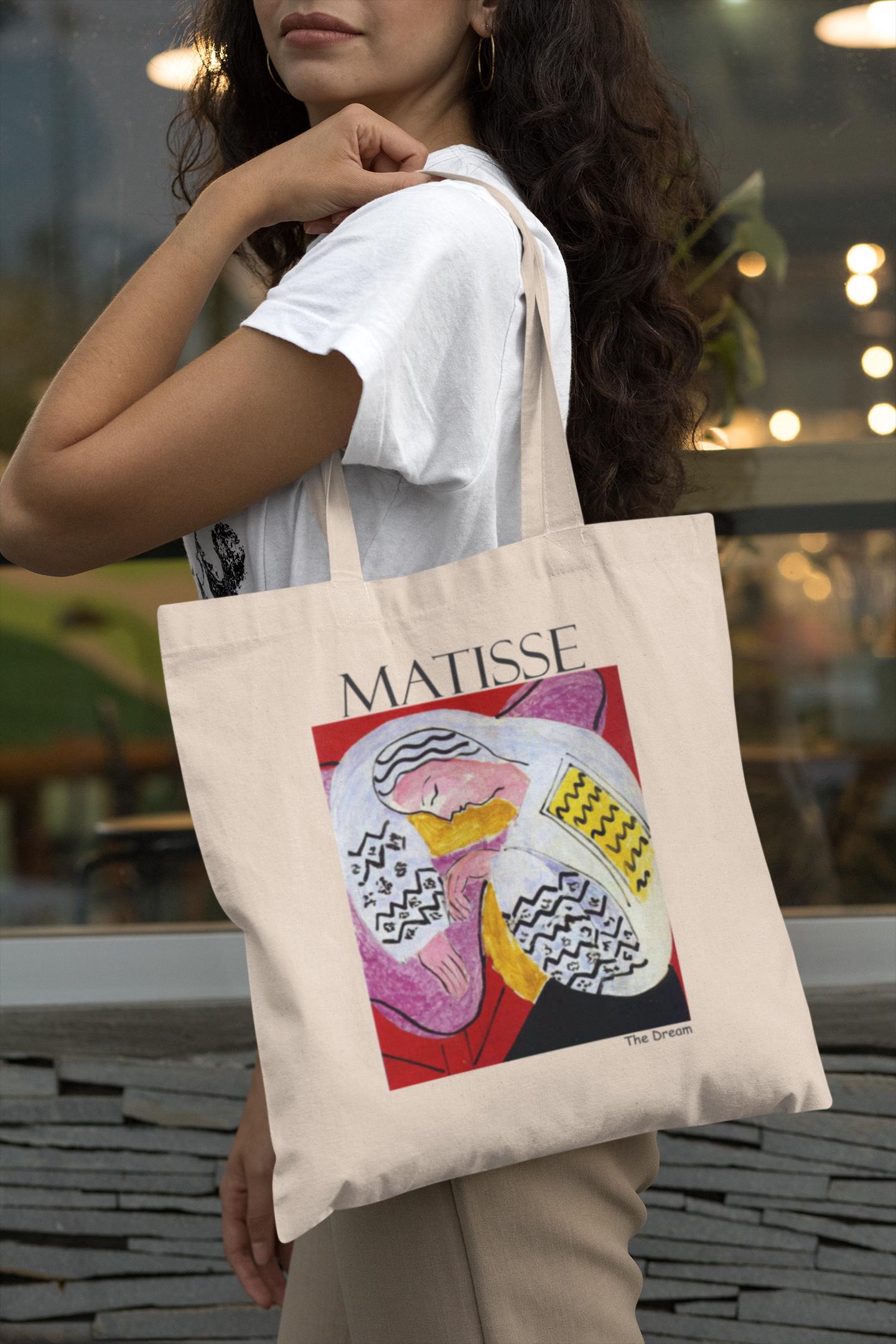 MUSÉE MATISSE アートトートバッグ Matisse Inspired Tote Bag With Zipper Minimalist Art Canvas