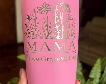 Personalized Mother's Day Tumbler: Engraved Stainless Steel Travel Cup