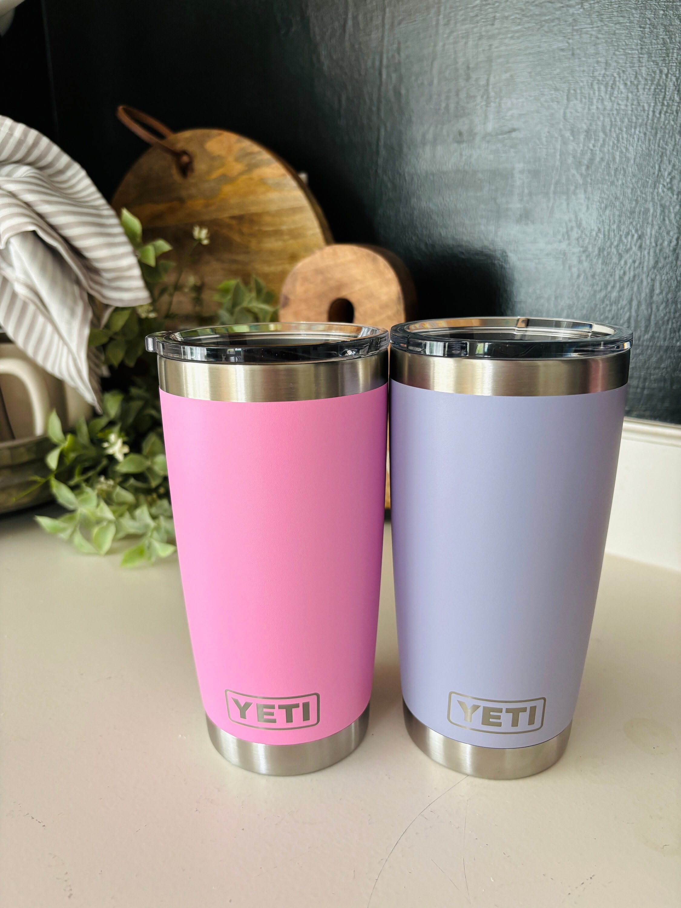 Personalized YETI 20 Oz Tumbler: Laser Engraved Initial Stainless