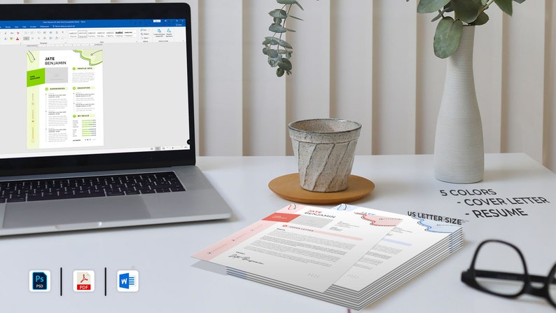 CV TEMPLATE Resume Word With Cover - Il 794xN.5579674758 9xy1 