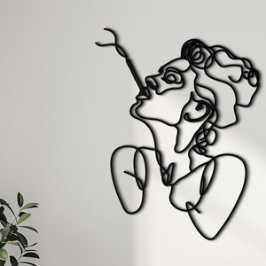 Stylish Metal Wall Decor, Abstract Woman Line Art, Unique Minimalist Hangings