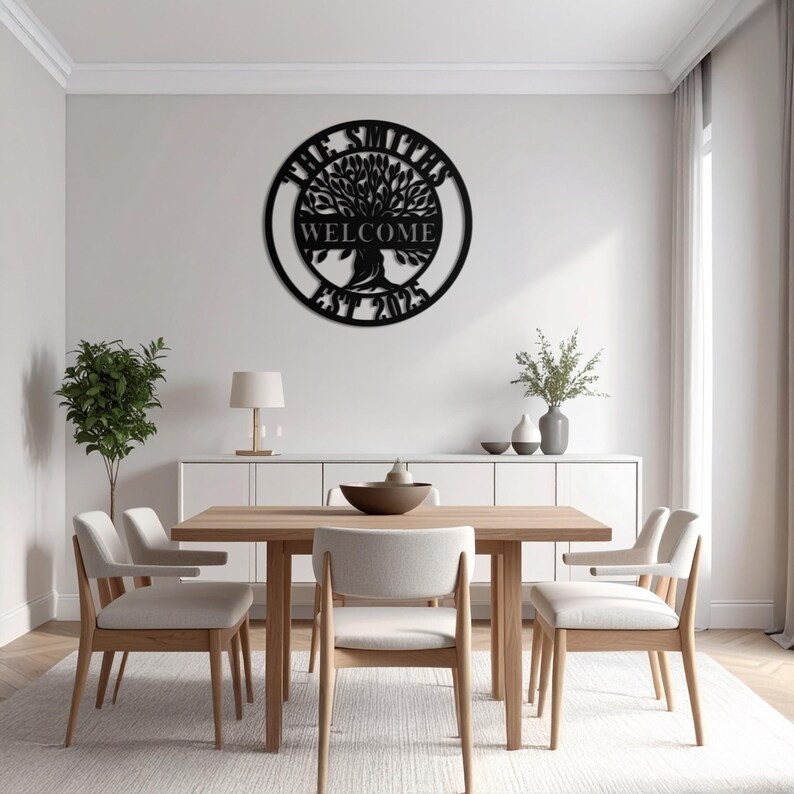 Custom Family Name Metal Tree of Life Sign, Personalized Wall Art - Etsy