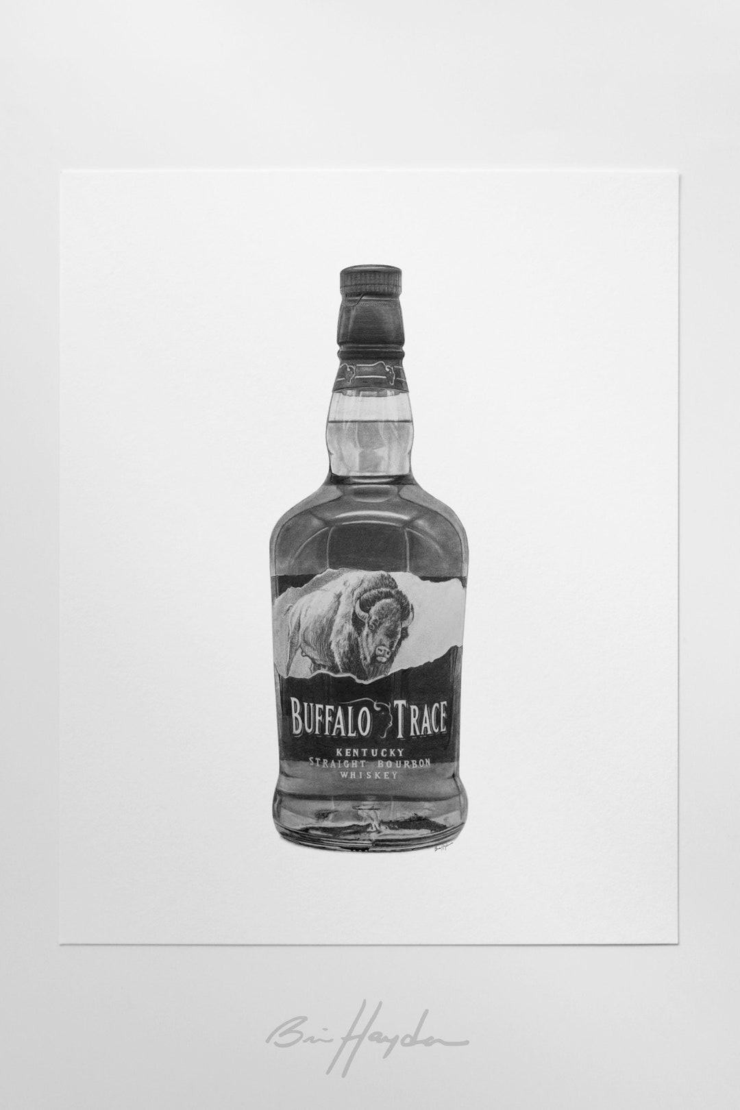 Buffalo Trace Bourbon Art Print Home Bar Decor Liquor Etsy