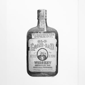 Old Grand-Dad Whiskey Art Print | Home Bar Decor | Liquor Bottle Art | Vintage Style | Prohibition Speakeasy Bar