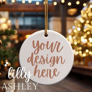 Christmas Ceramic Ornament Mockup Blank Round White Ceramic Christmas Ornament Christmas Mock ups Canva Mock up Bundle Mockup Bundle