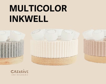Tilt - Rotating Inkwell Carousel for Multicolored Calligraphy