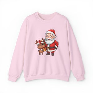 Unisex Santa Claus and reindeer print Sweatshirt, Christmas Sweatshirt , Reindeer Print Sweatshirt, Christmas GiftIdeas, Christmas 2024 image 9