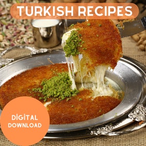 Künefe Recipe, Turkish Recipe, Turkish Dessert, Turkish Cuisine, Digital Recipe, Cooking At Home, Traditional Cuisine, Digital Download