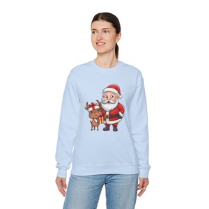 Unisex Santa Claus and reindeer print Sweatshirt, Christmas Sweatshirt , Reindeer Print Sweatshirt, Christmas GiftIdeas, Christmas 2024 image 8