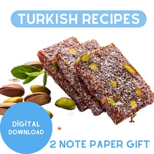 Cezerye Recipe, Turkish Dessert, Nutritious Snacks, Turkish Cuisine, Turkish Recipes, Healthy Desserts,  Digital Download, Gift Notebook