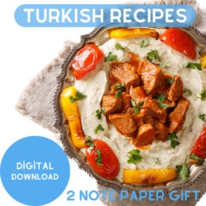 Alinazik Recipe, Turkish Recipe, Turkish Cuisine, Traditional Turkish Food, Gift Notebook, Homemade Cooking, Digital Recipe,Digital Download