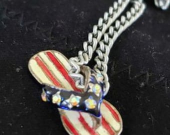 Red White Blue Flip Flop Necklace