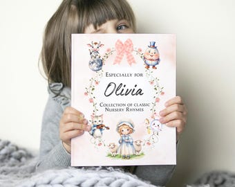 Personalisiertes Kinderreimebuch, Namensbuch, Erinnerungsgeschenk für Neugeborene, Taufgeschenk, Kindergedichte