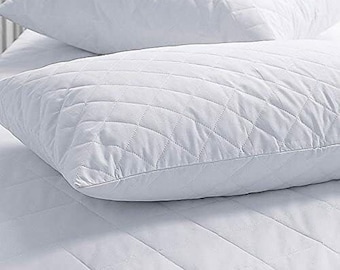 Pack of 4 Quilted Pillow Protectors Luxury Soft Pillows Pair Poly Cotton COVER