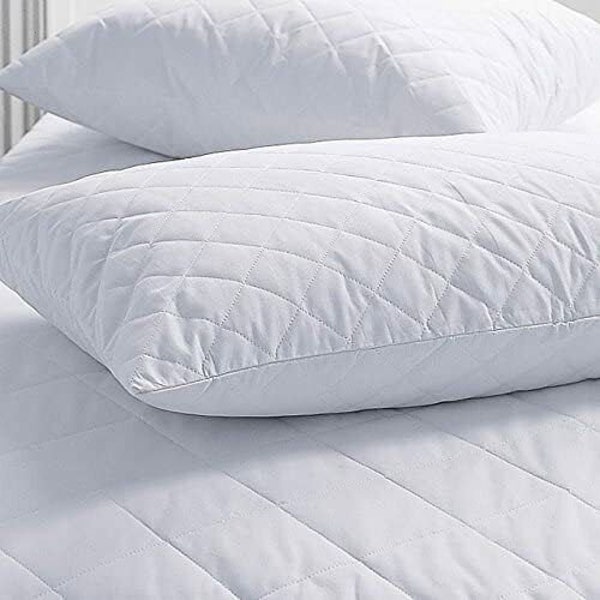 Pack of 4 Quilted Pillow Protectors Luxury Soft Pillows Pair Poly Cotton COVER