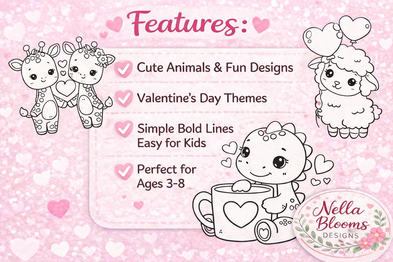 Valentine Coloring Pages Printable | Kids Activity PDF | 20 Page ...