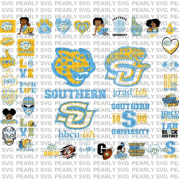 Southern University Artwork HBCU Collection, college designs, HBCU svg, historically black college designs