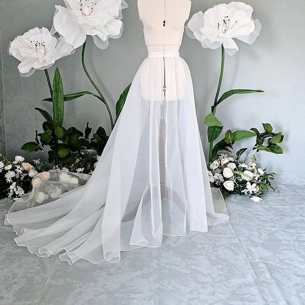 Detachable organza over skirt, Removable overlay