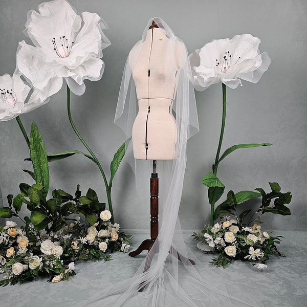 Juliet cap  veil, Ivory cap veil