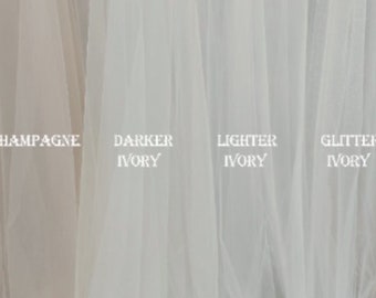 Bridal veil tulle samples, Glitter tulle samples