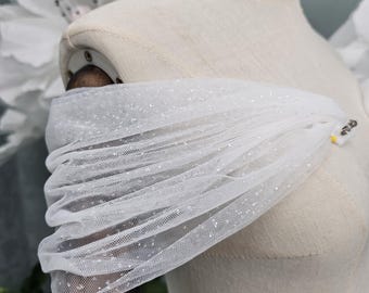 Glitter Detachable Wedding Dress Straps, Detachable Bridal Tulle Straps, Tulle Off shoulders, Removable Bridal Sleeves, Bridal separates