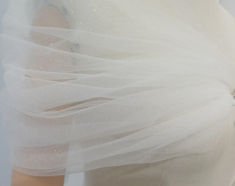 Glitter Detachable Wedding Dress Straps, Detachable Bridal Tulle Straps, Tulle Off shoulders, Removable Bridal Sleeves, Bridal separates