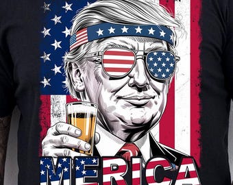 Trump Merica 4th of July PNG: Independence Day Design (Digital Download)