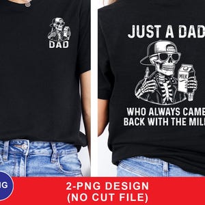 Retro Dad Skeleton PNG: Milk Run Graphic (Digital Download)