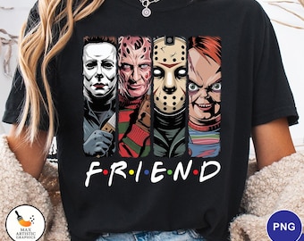 Horror Friends PNG Digital Download, Scary Movie Characters Halloween Clipart, Horror Characters Png, Horror Halloween Png, Scary Movies Png