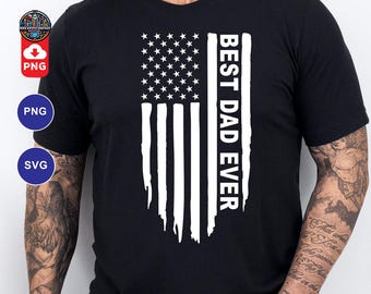 Najlepszy tata na świecie PNG-SVG, Najlepszy tata na świecie z amerykańską flagą USA, Prezenty na Dzień Ojca, Prezent dla taty Png, Pobieranie cyfrowe