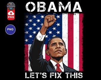 Obama 2028 PNG: Patriotic Political Design (Digital Download)