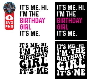 Birthday Girl SVG PNG Bundle: Groovy Retro Design (Digital Download)