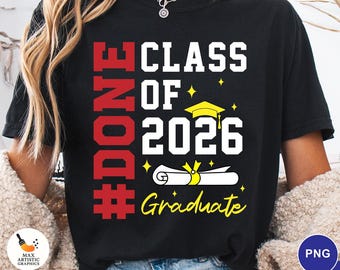 Class of 2026 Graduate PNG, Senior 2026 Graduation Design, Graduation Cap Diploma Graphic, High School College Grad Shirt PNG Download