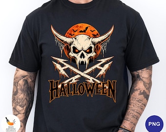 Rock Halloween PNG, Heavy Metal Halloween PNG, Skull Halloween PNG, Gothic Halloween Digital Download, Spooky Rock Sublimation
