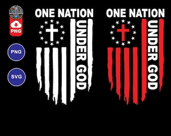 Una Nación Bajo Dios SVG: Diseño de la bandera patriótica estadounidense (descarga digital)